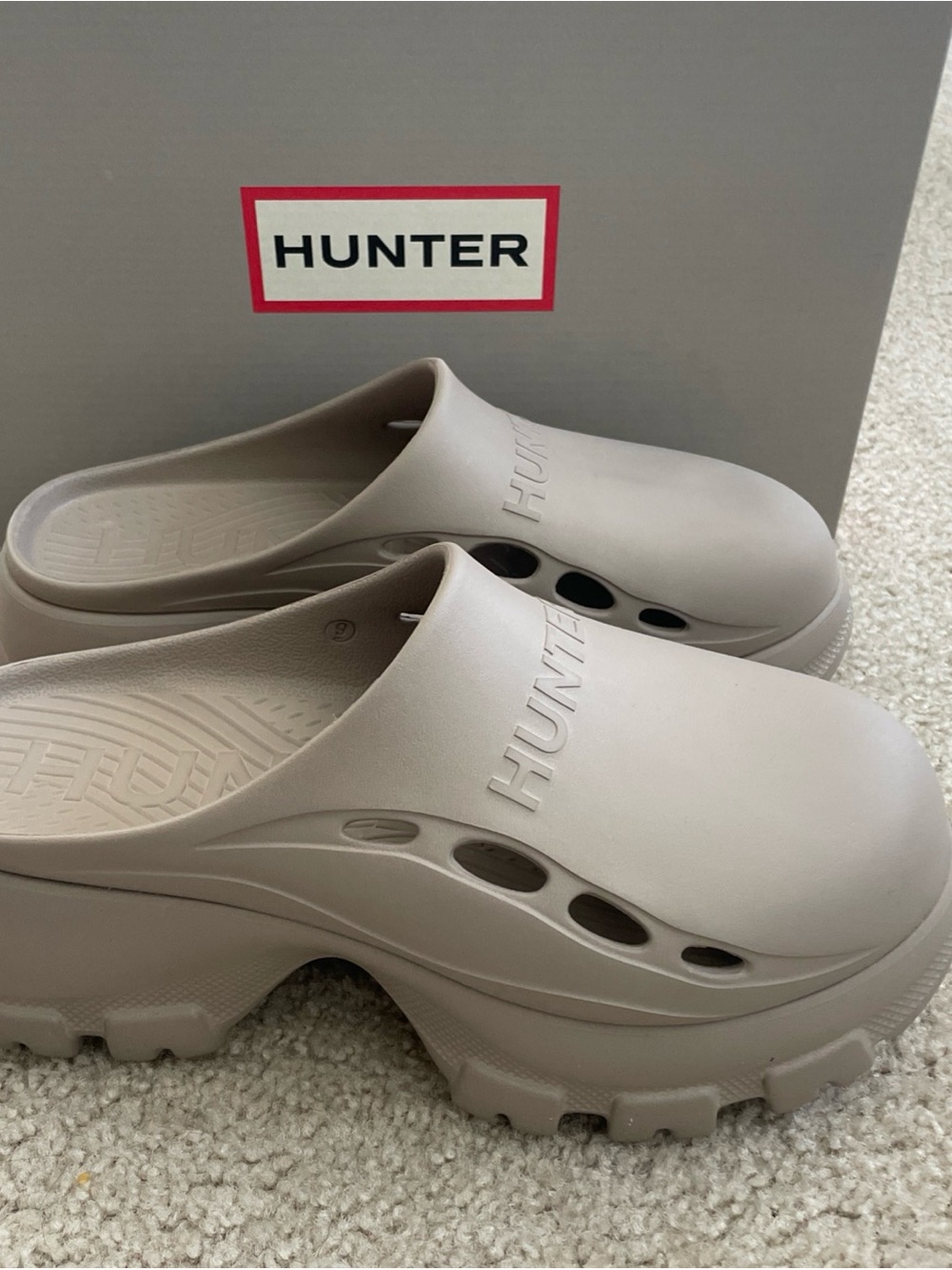 Hunter Bryce Platform Clogs Women’s Size 9 Light Natural Mules Shoes Sandals - Picture 5 of 9